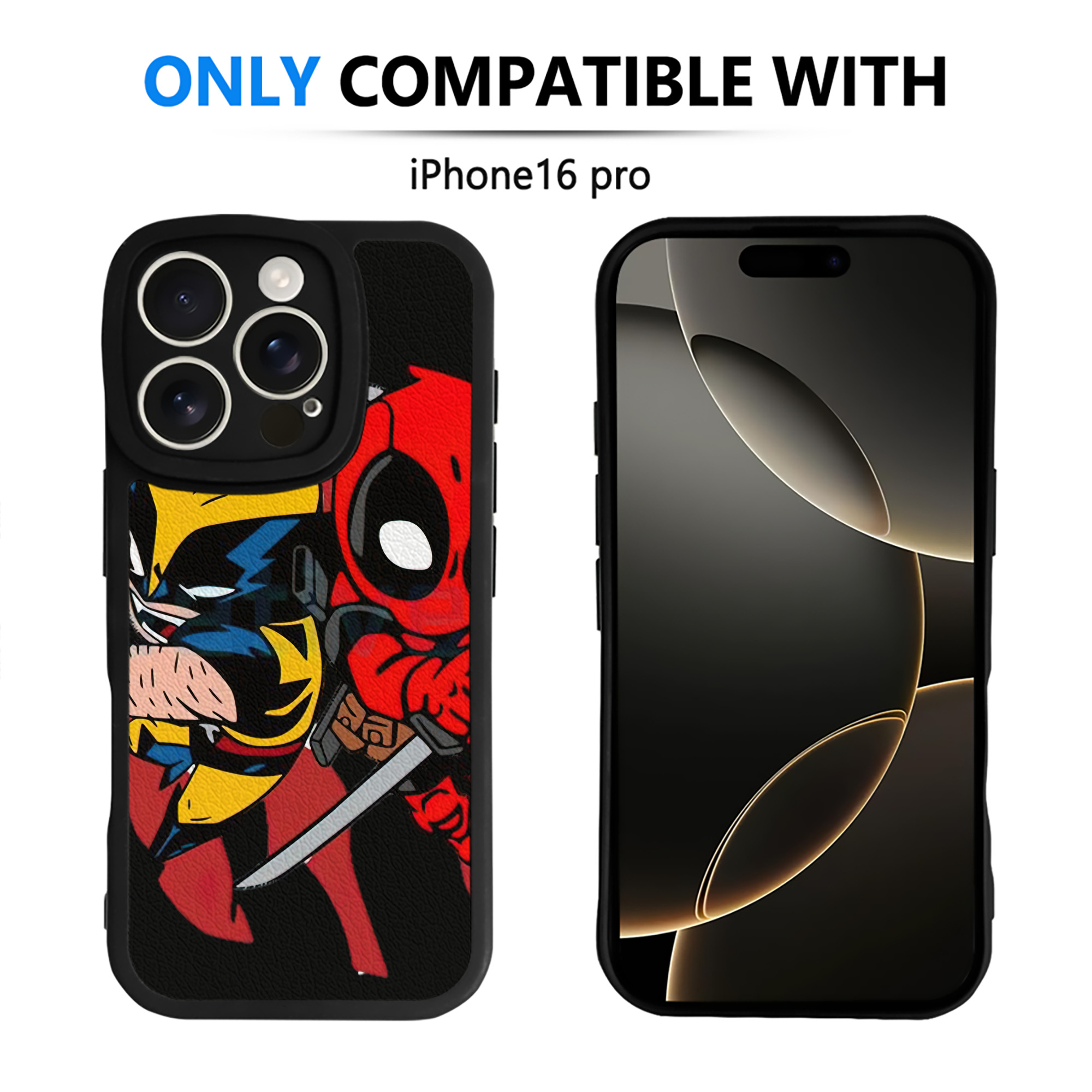 （画像用） Deadpool デッドプール 【iPhone 16シリーズ対応】シリコンスマホケース（レザー調） 材質：シリコン